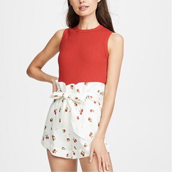 Anthropologie FARM RIO Mini Pitanga Cherry Paperbag Shorts XS NWT - Picture 3 of 11